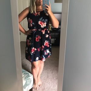 Floral high neck dress